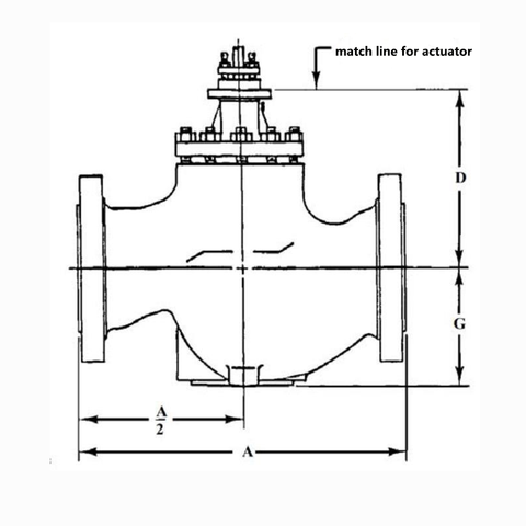 MK-GL Type Globe Control Valve Size Diagram